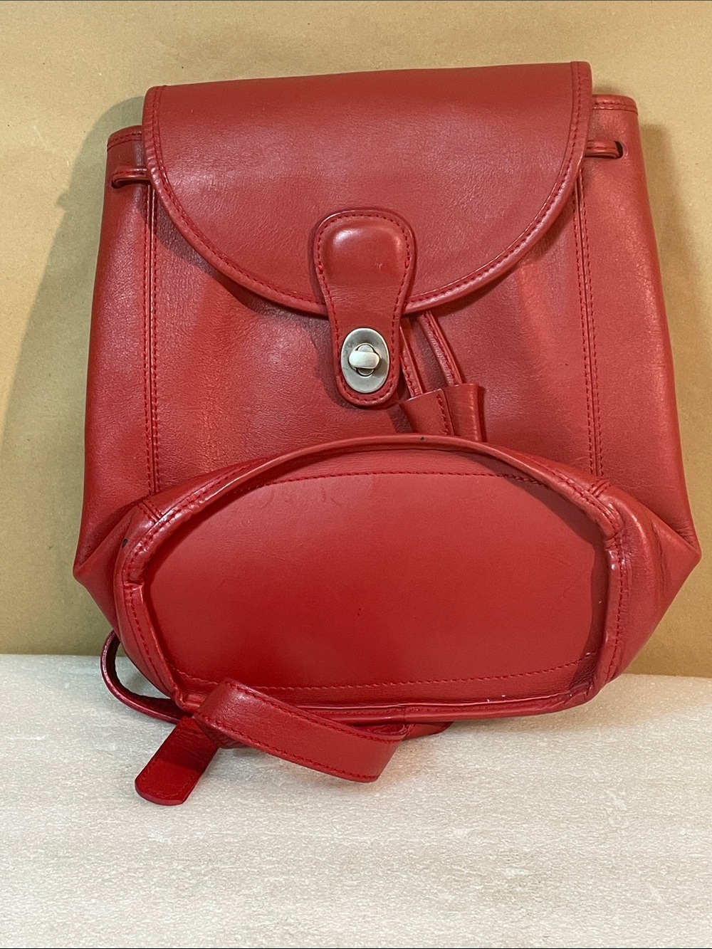 Classic Red Leather Mini Backpack - Picture 10 of 10
